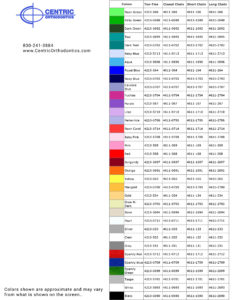 Elastomerics Color Chart
